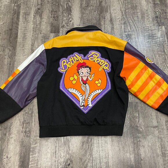 Vintage Betty Boop Leather Letterman’s Patched Jacket Jeff Hamilton L Rare